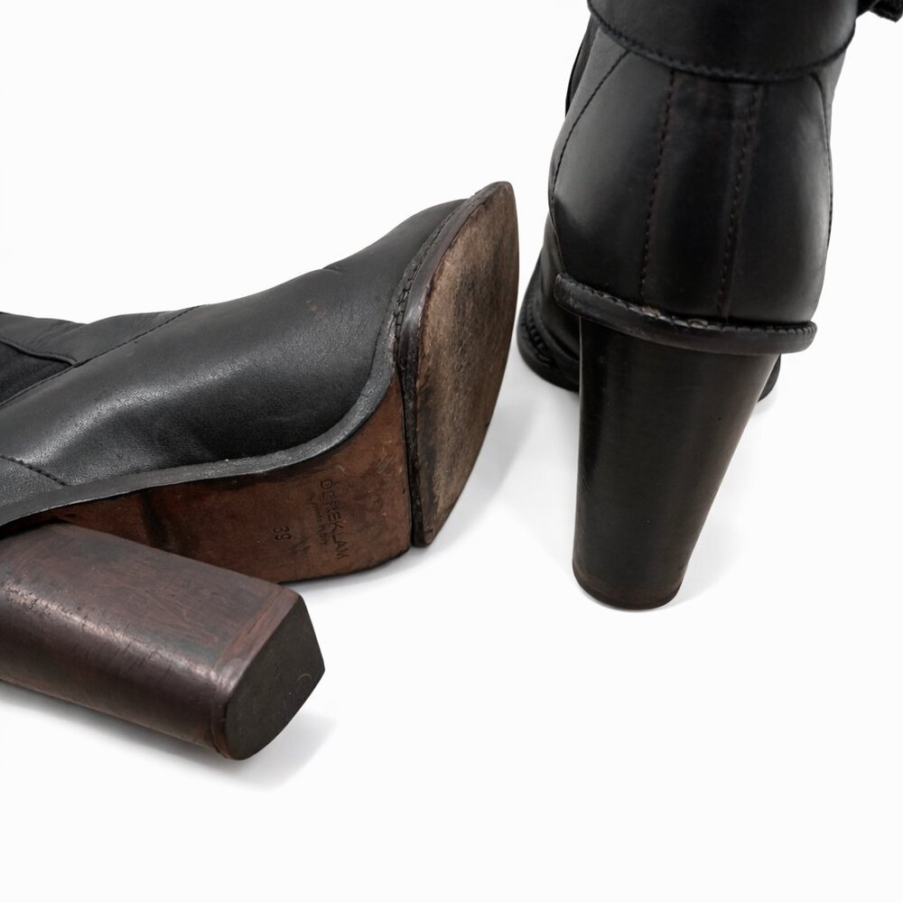 Derek Lam Black Leather Chelsea Booties – EU 39 – Block Heel Ankle Boots – Made - Picture 4 of 5